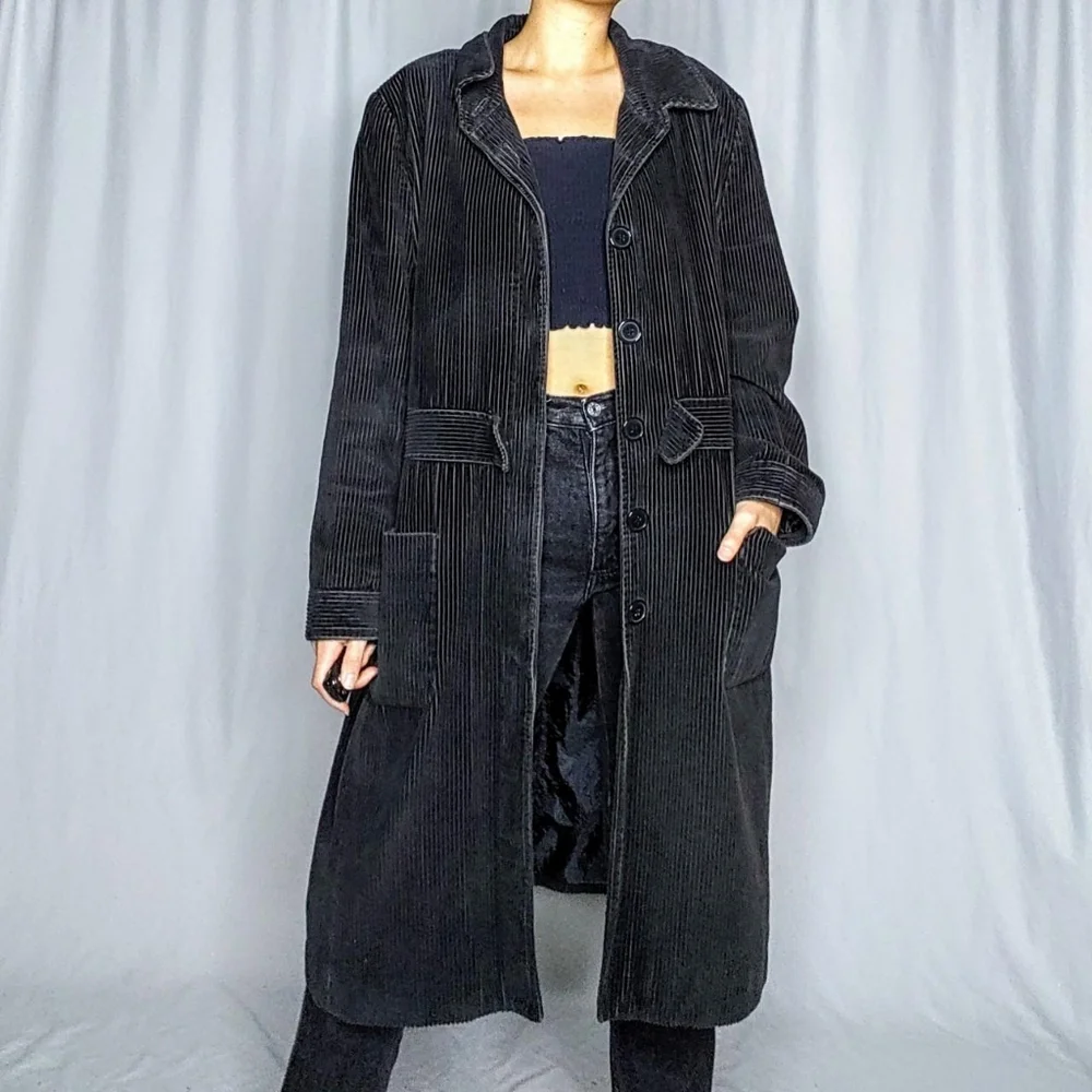 🛑 SOLD 🛑 Wide wale corduroy long vintage jacket - Picture 1 of 8